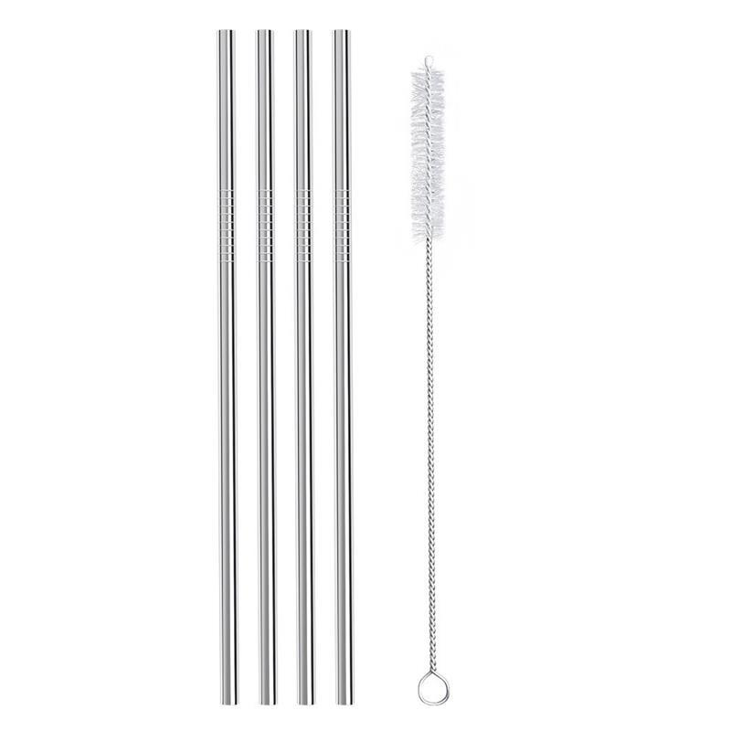 Straight Stainless Steel Straws (Set of 4)